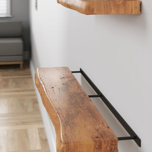 wood floating shelves