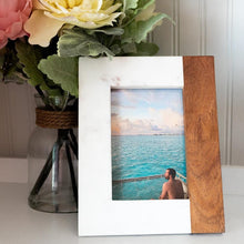 Load image into Gallery viewer, Wood + White Marble Picture Frame
